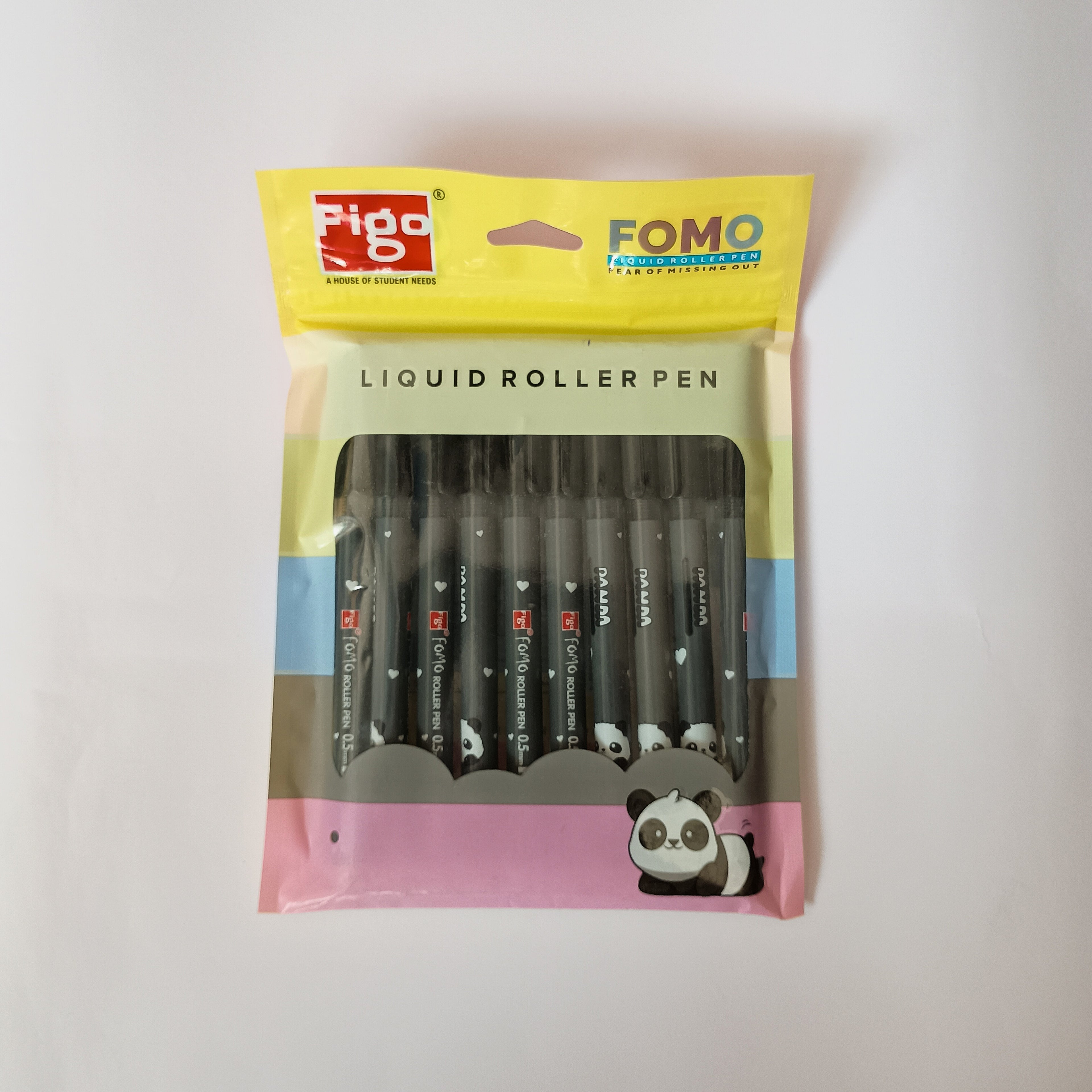 Figo Liquid Roller Pen | Gel Pen | Fomo & Nuttie Pack | Smooth Writing Pens | 10 Piece Pack