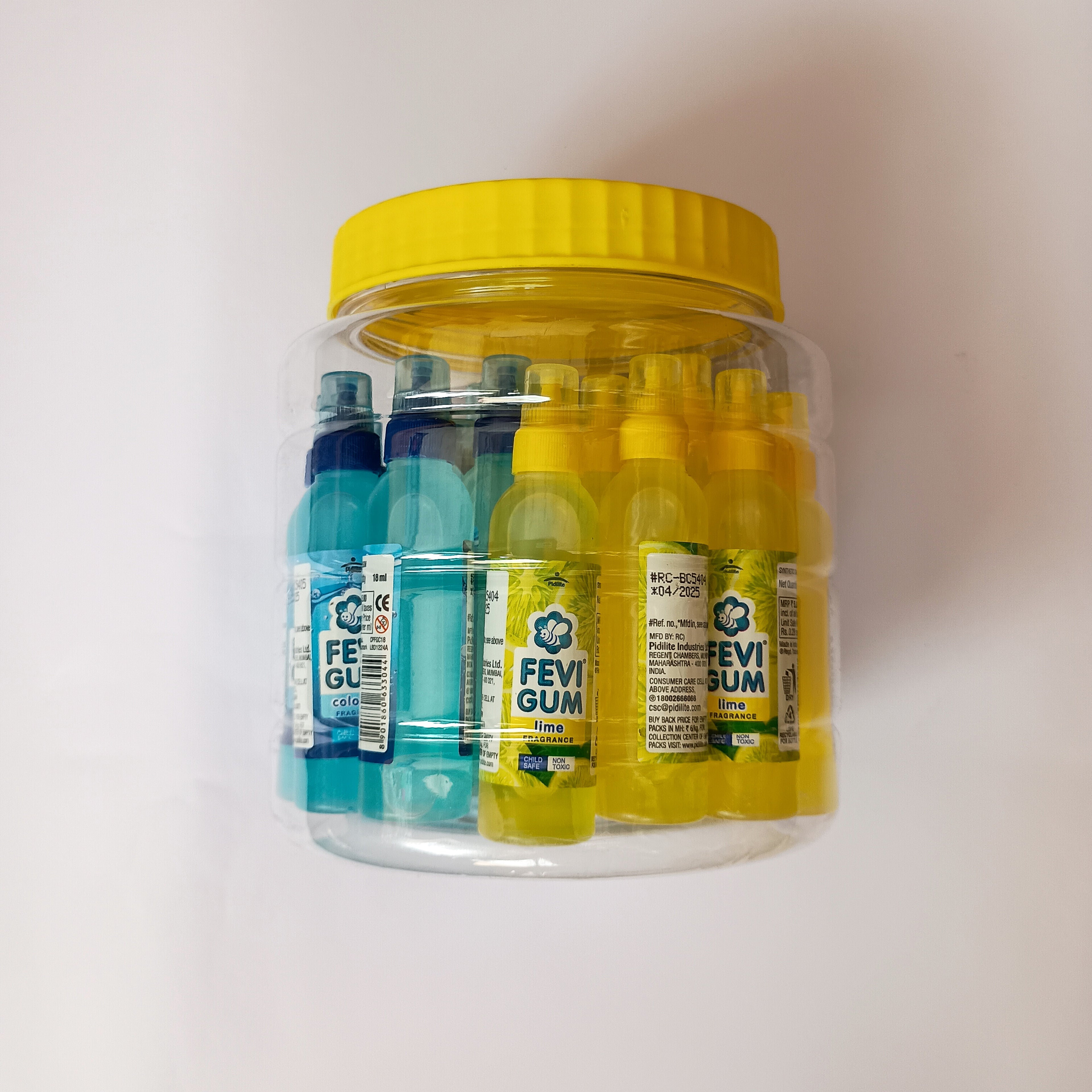 Fevi Gum Jar | Strong Adhesive Non-Toxic Glue Jar for School & Office Use | 25 Pieces