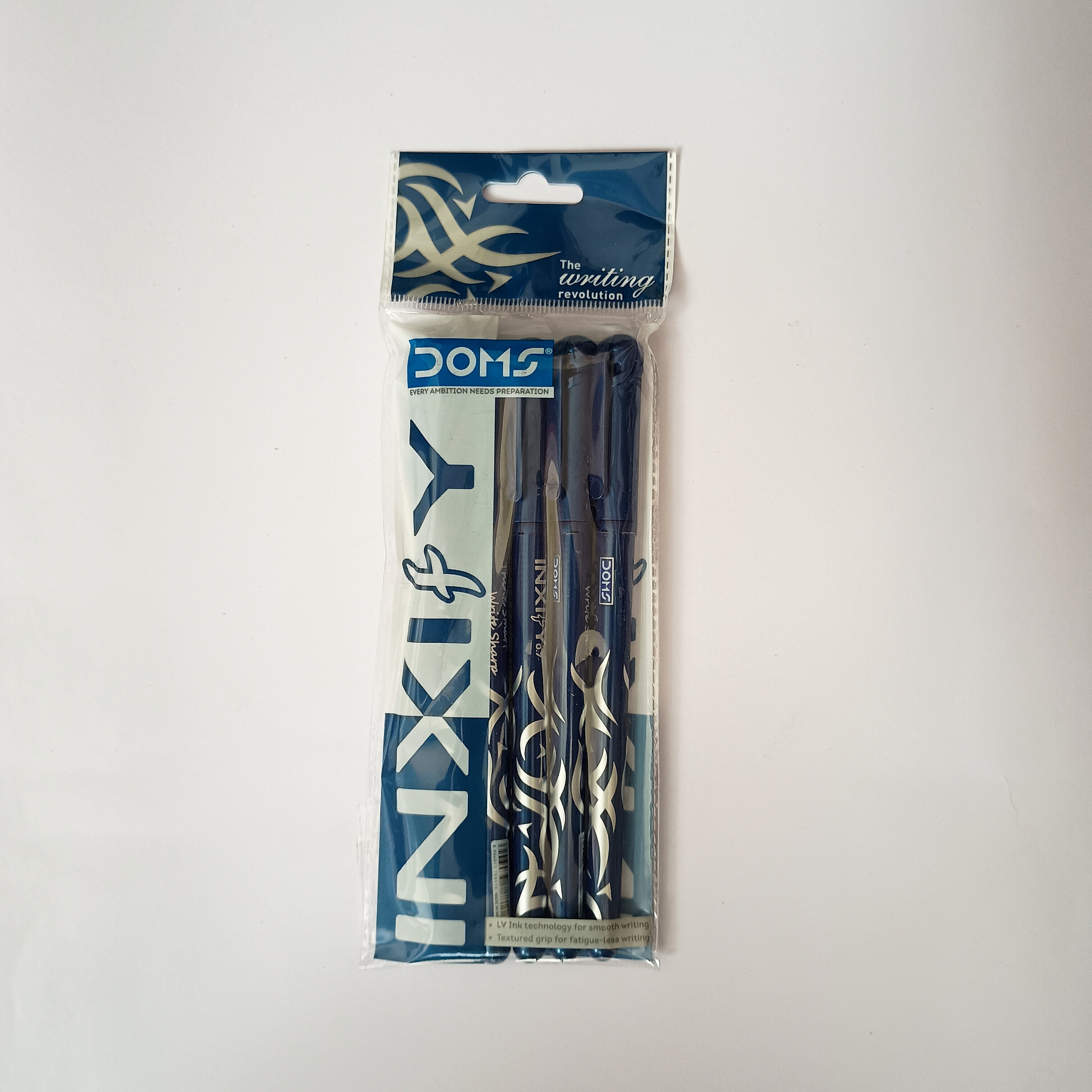 Doms Inxsify Pen | Blue & Black Ink | 5 Pieces Pack | Smooth Writing Gel Pen