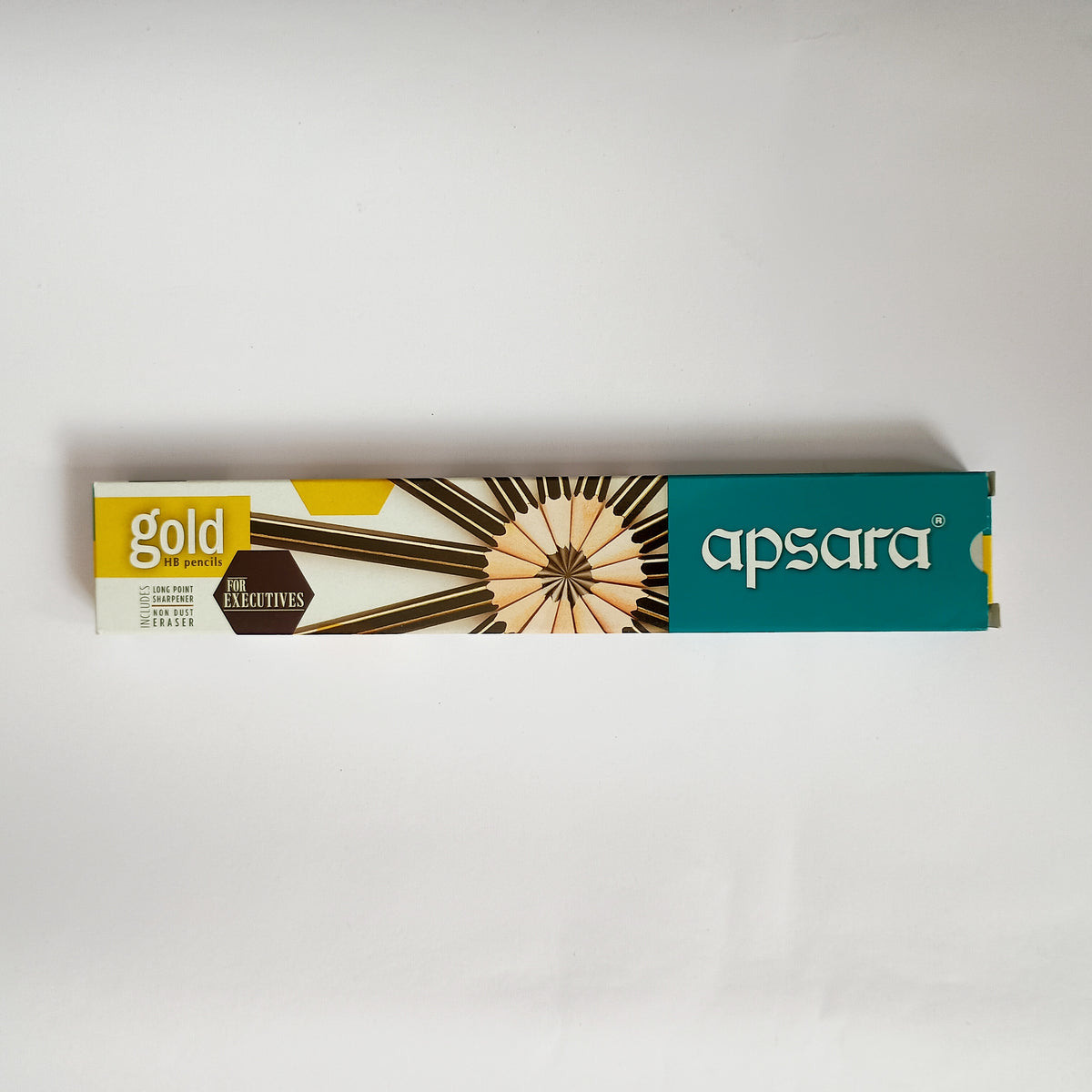 Apsara Gold HB Pencil | Premium Smooth Dark Writing HB Pencil - 10 Pack + Eraser & Sharpener