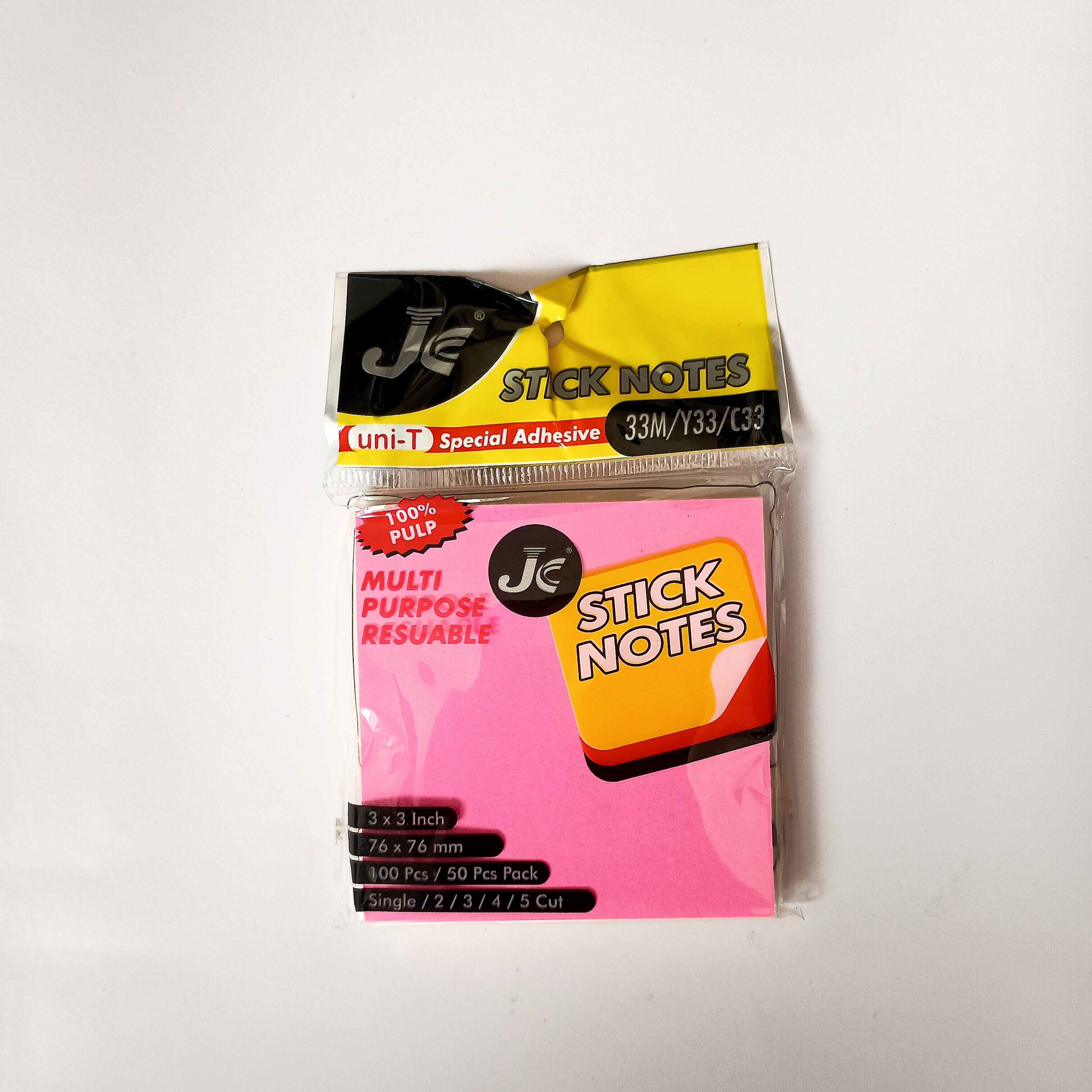 Stick Notes Pack | Strong Adhesive Sticky Notes for Office, School & Home Use | 100 Strip - per packet