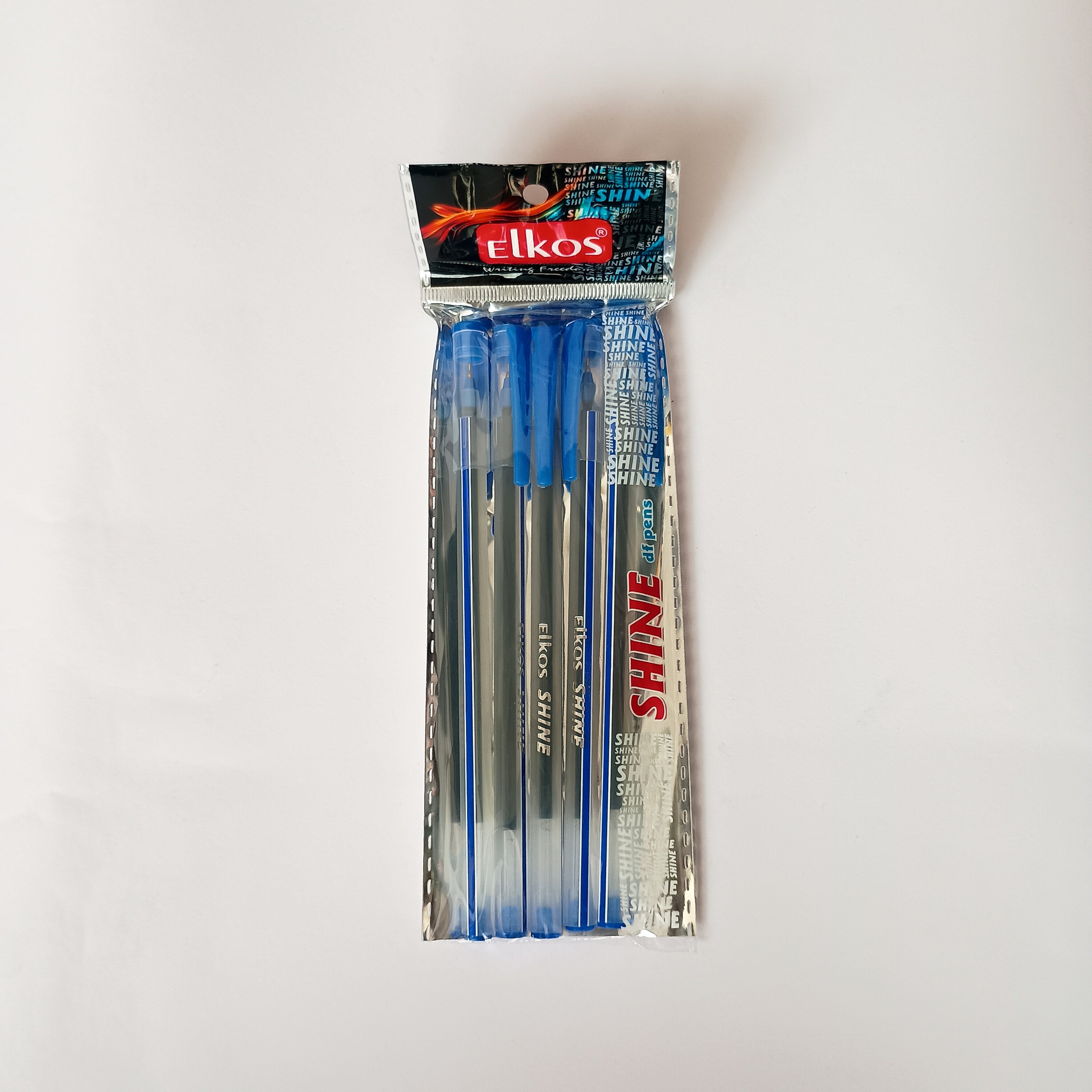 Elkos Shine Pen - 5 Pens Pack | Smooth Writing Premium Ball Pen for Students & Professionals